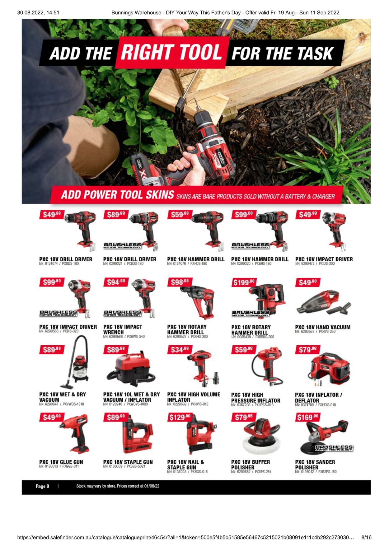 Catalogue Bunnings Warehouse 19.08.2022 - 11.09.2022