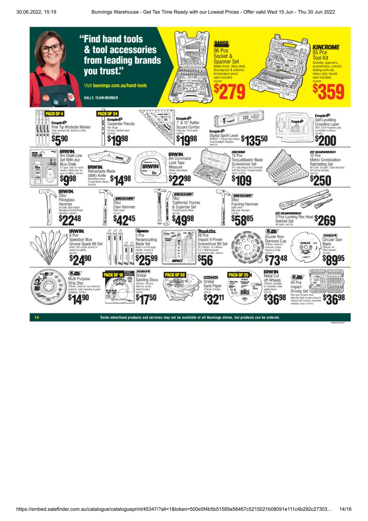 Catalogue Bunnings Warehouse 15.06.2022 - 30.06.2022