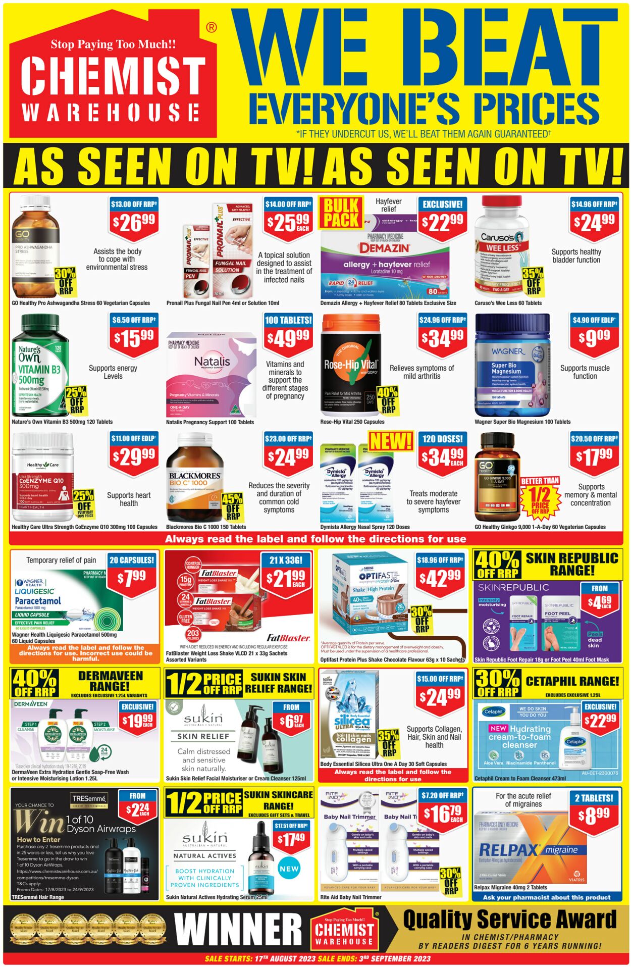 Catalogue Chemist Warehouse 17.08.2023 - 03.09.2023