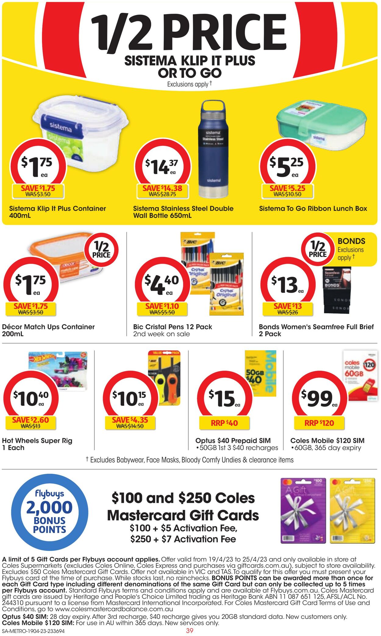 Catalogue Coles 19.04.2023 - 25.04.2023