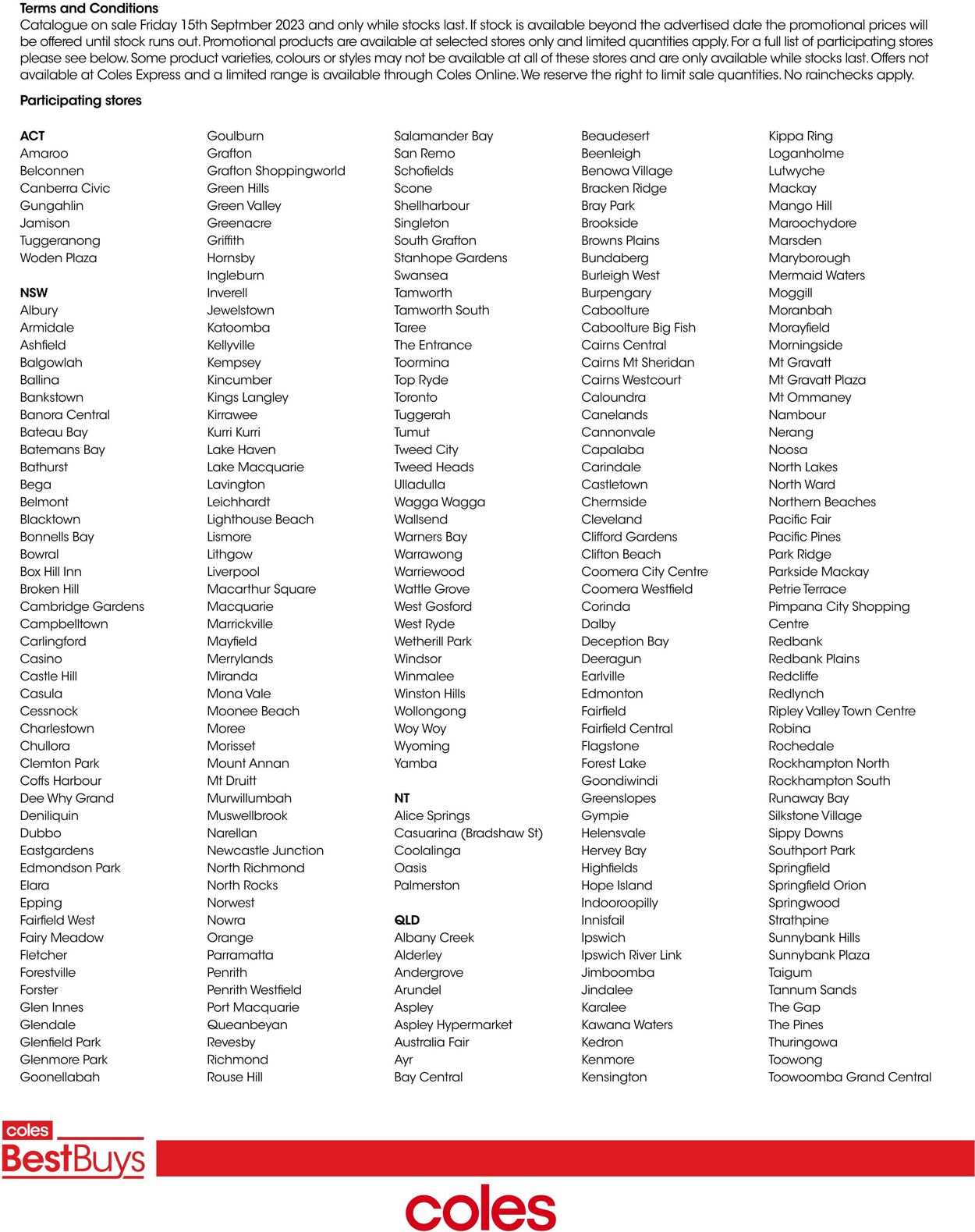 Catalogue Coles 15.09.2023 - 16.09.2023
