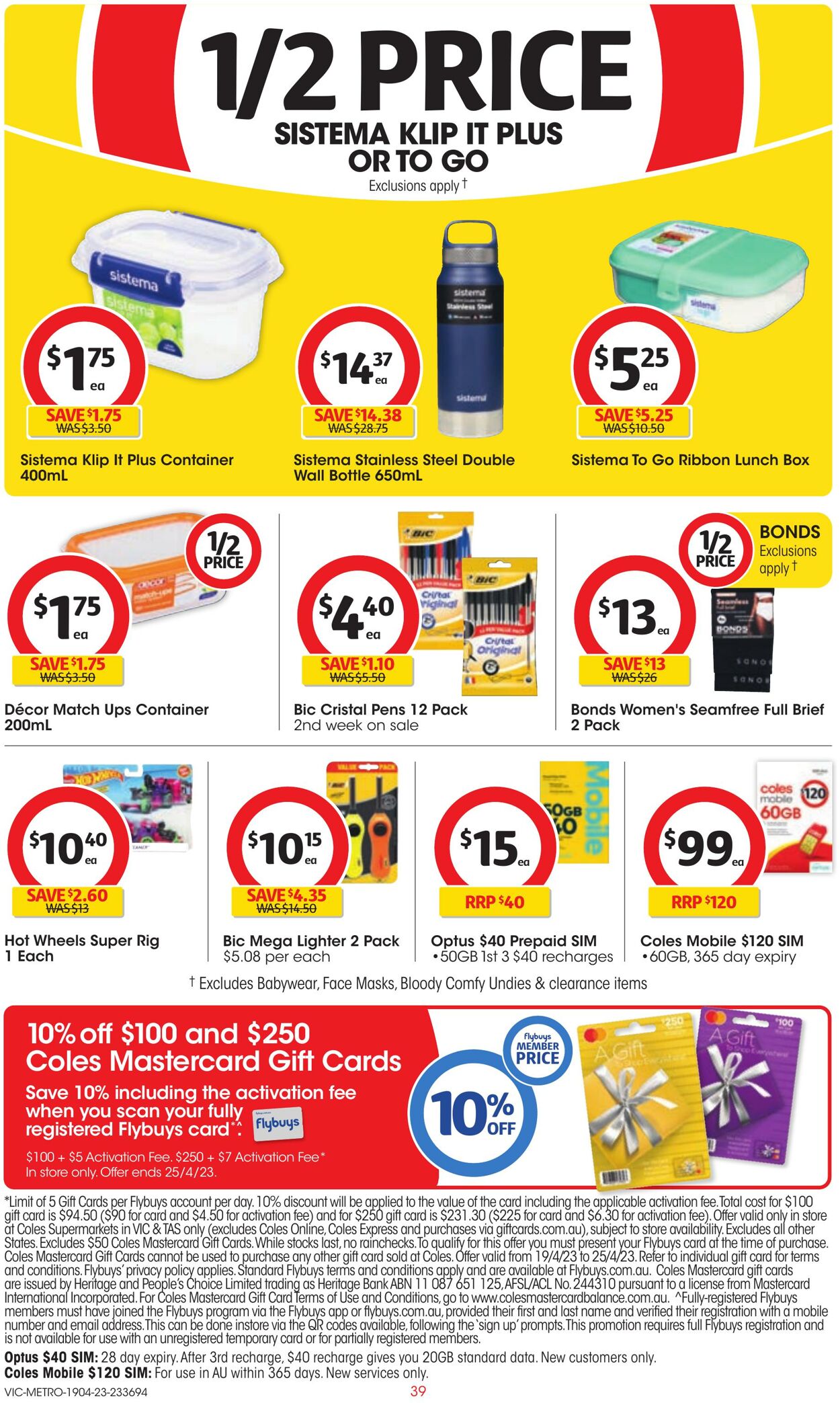 Catalogue Coles 19.04.2023 - 25.04.2023