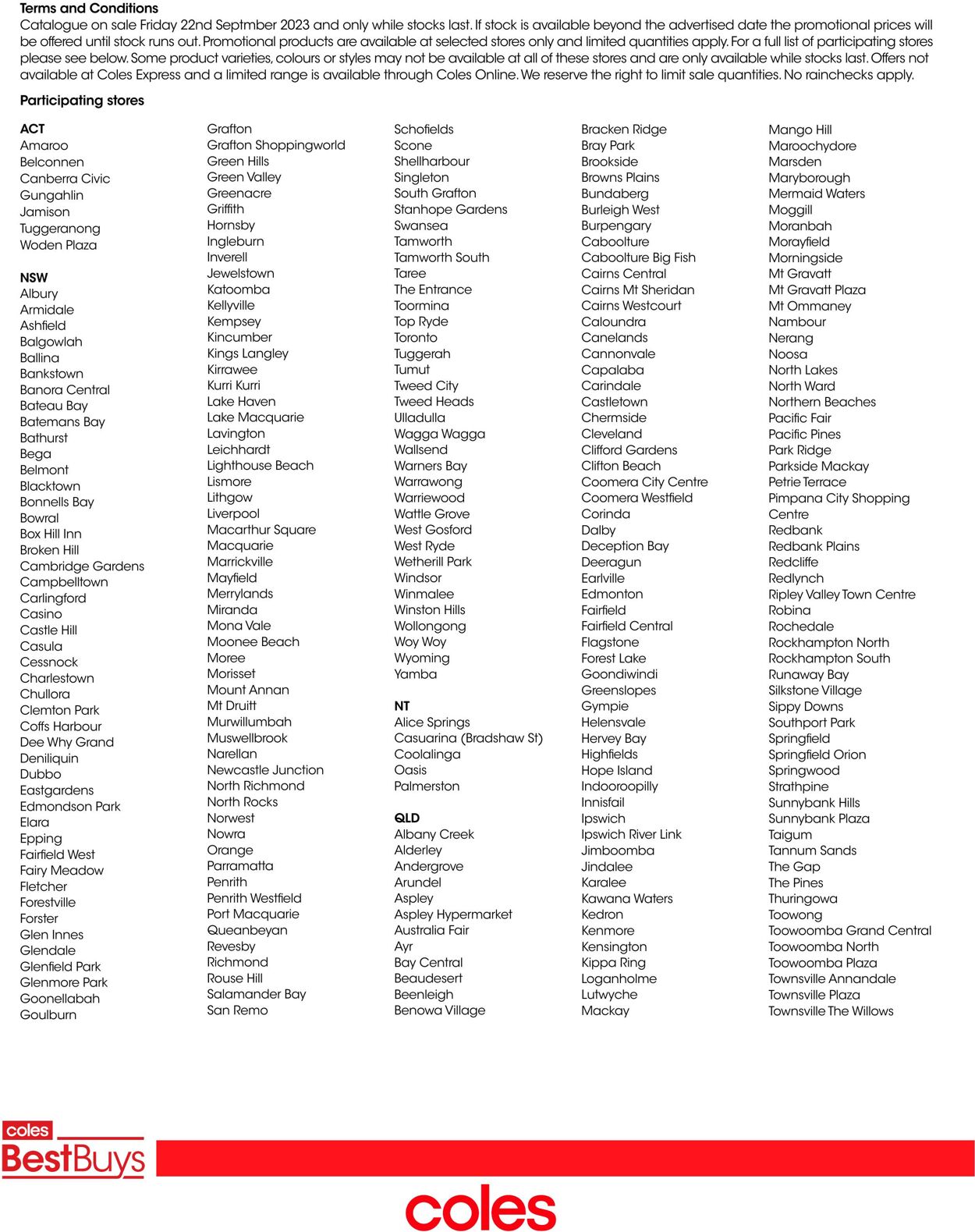 Catalogue Coles 22.09.2023 - 23.09.2023
