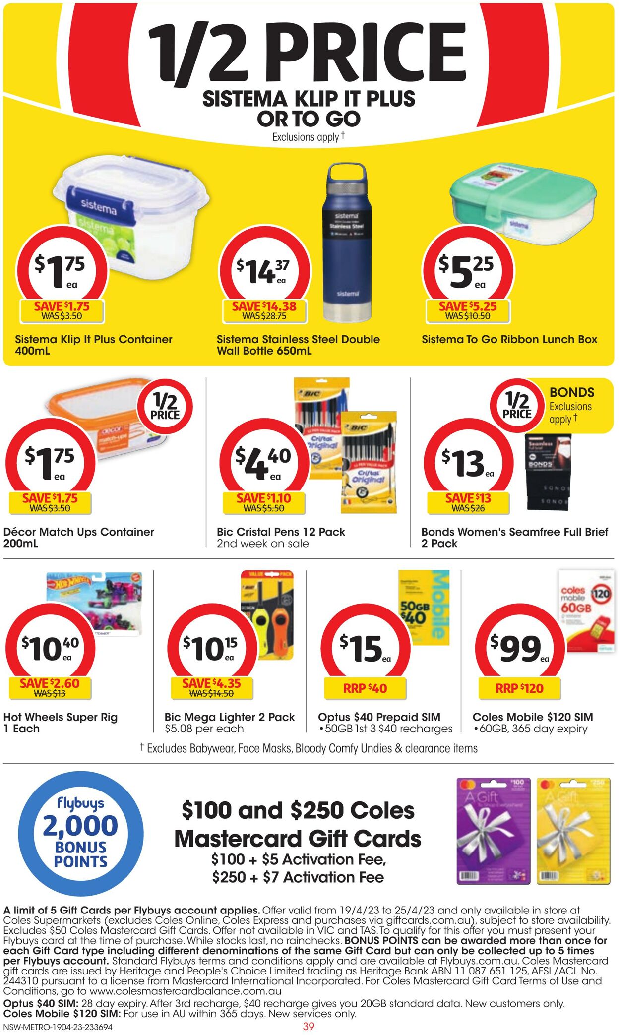 Catalogue Coles 19.04.2023 - 25.04.2023