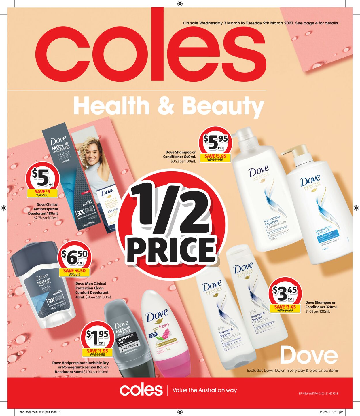 Catalogue Coles - Health & Beauty NSW METRO 3 Mar, 2021 - 9 Mar, 2021
