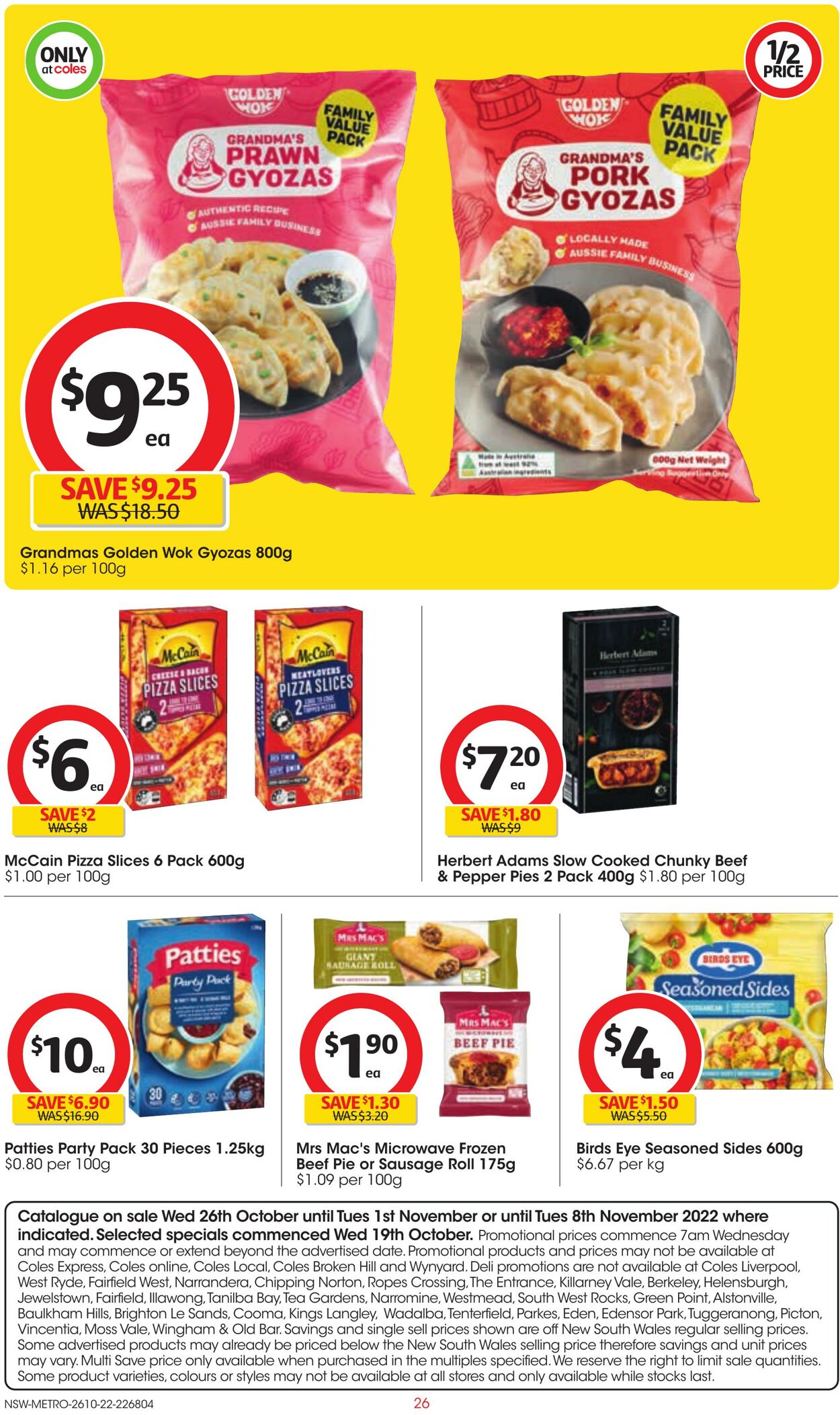 Catalogue Coles 26.10.2022 - 01.11.2022