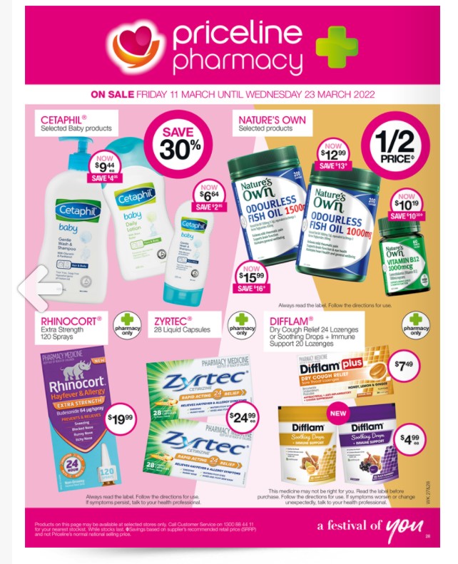Catalogue Priceline Pharmacy 11.03.2022 - 23.03.2022