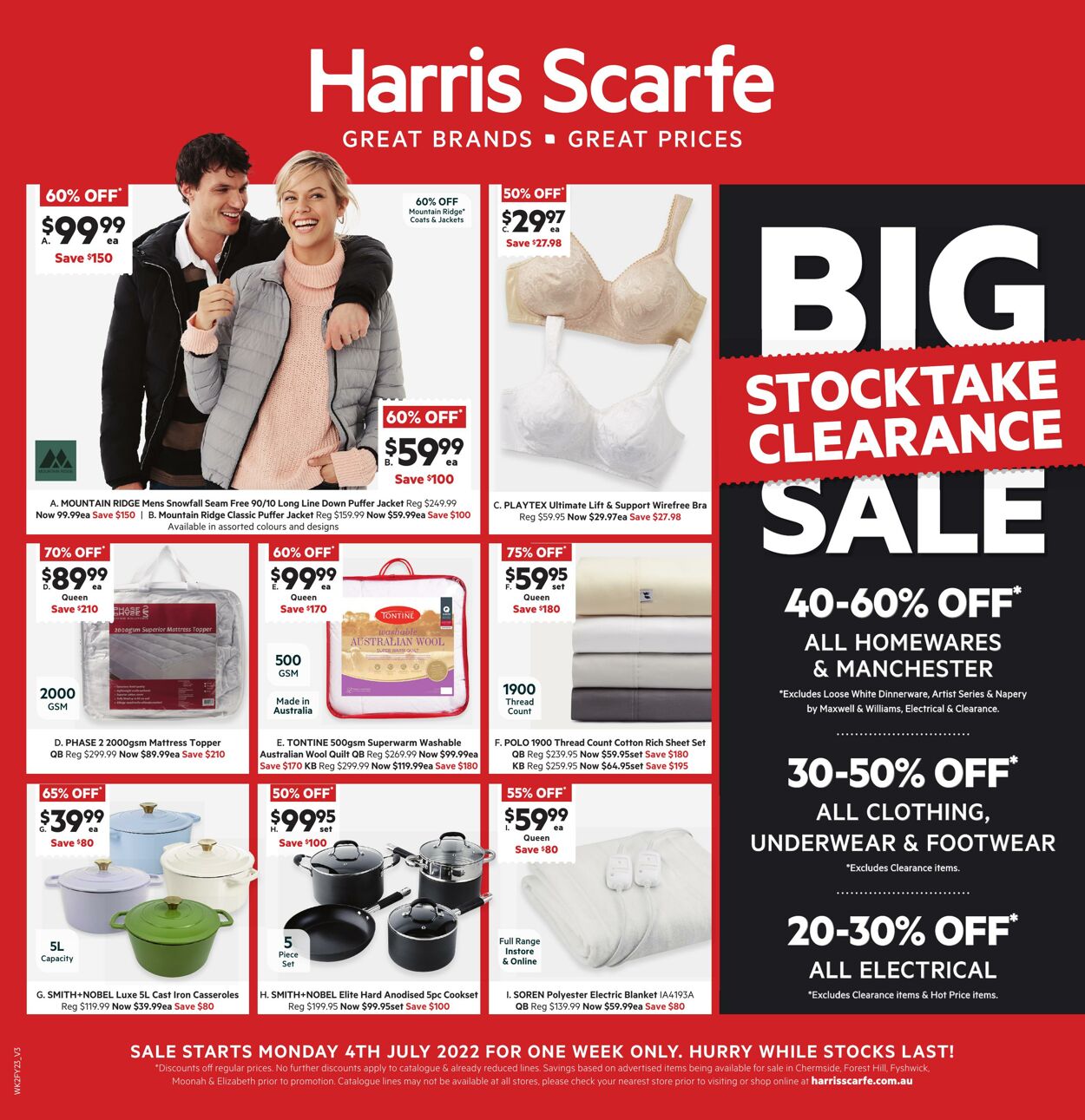 Harris Scarfe Promotional catalogues