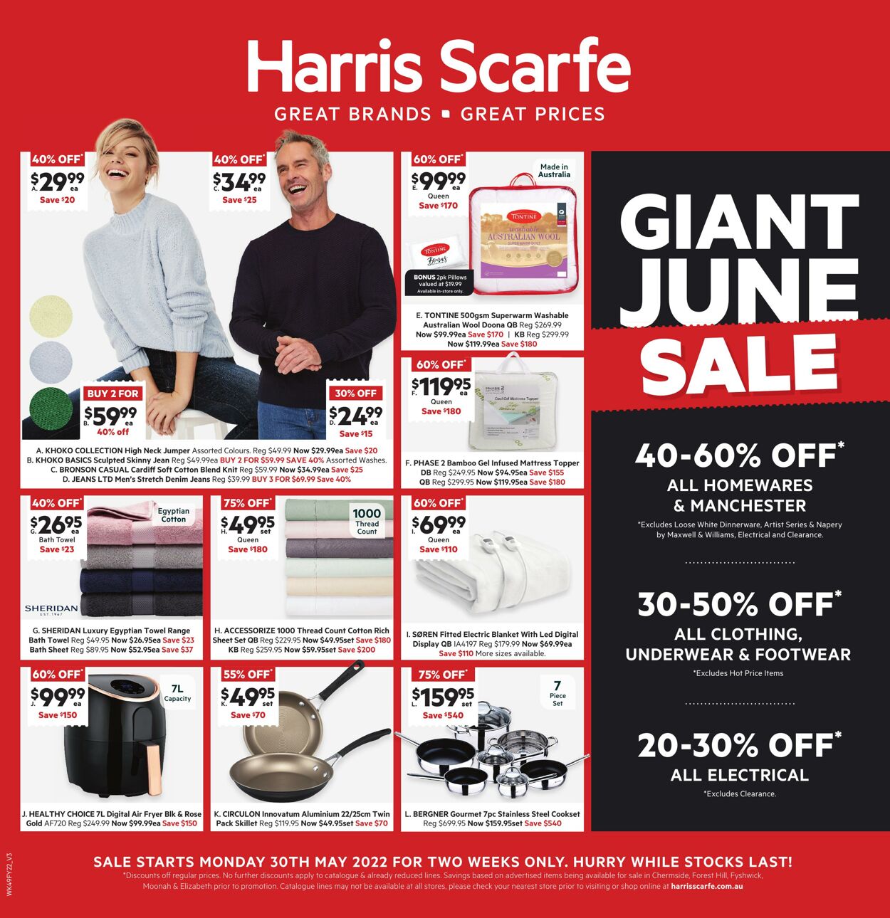 Catalogue Harris Scarfe 30.05.2022 - 12.06.2022