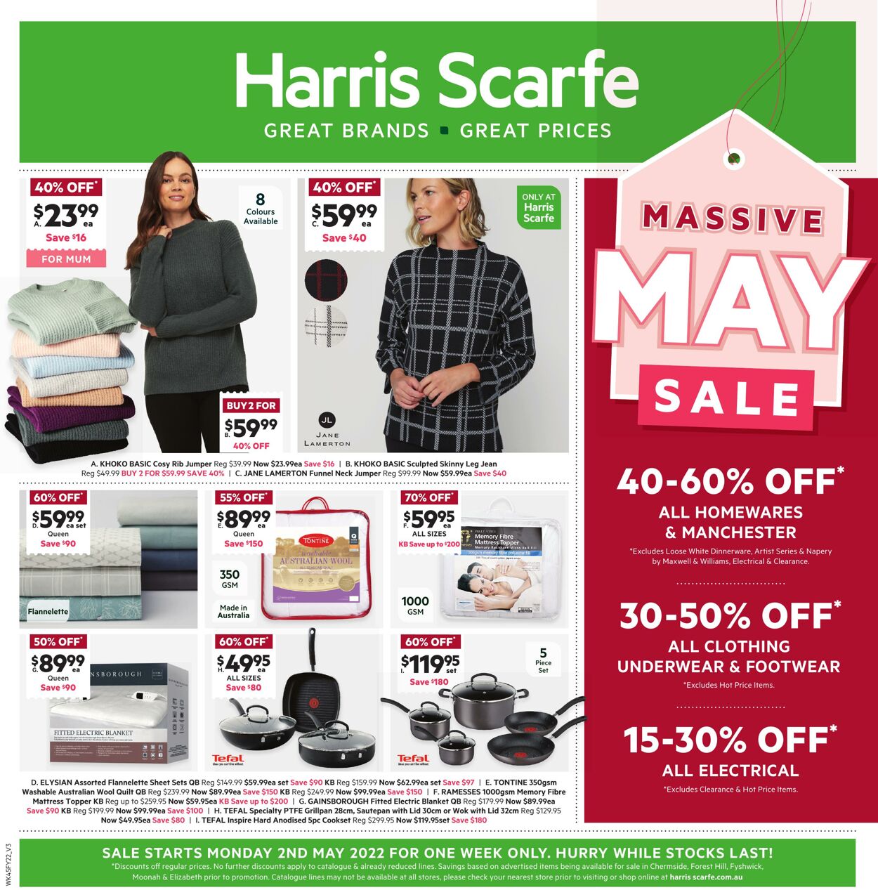Catalogue Harris Scarfe 02.05.2022 - 07.05.2022