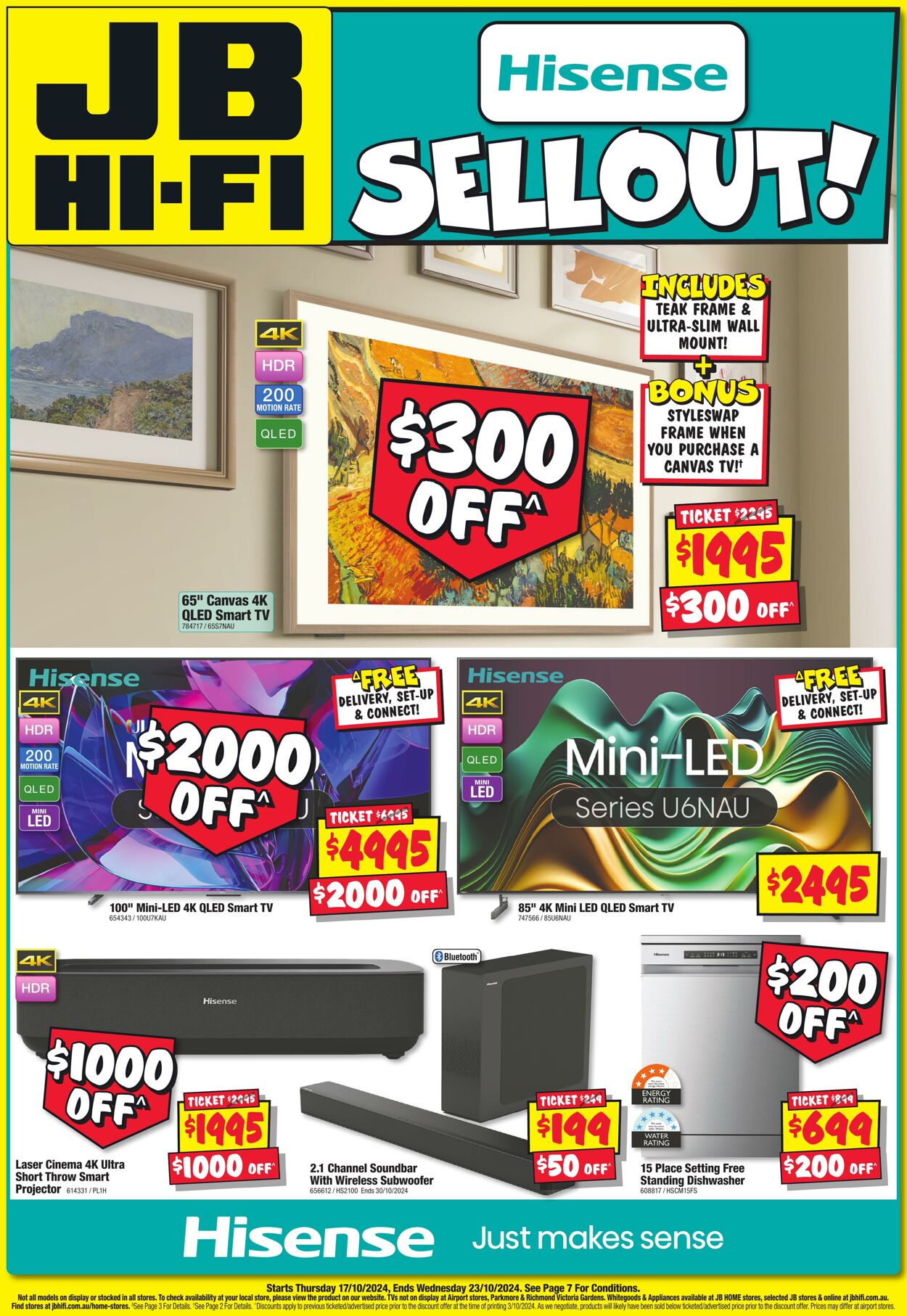 Catalogue JB Hi-Fi - Hisense Sellout 17 Oct, 2024 - 10 Nov, 2024