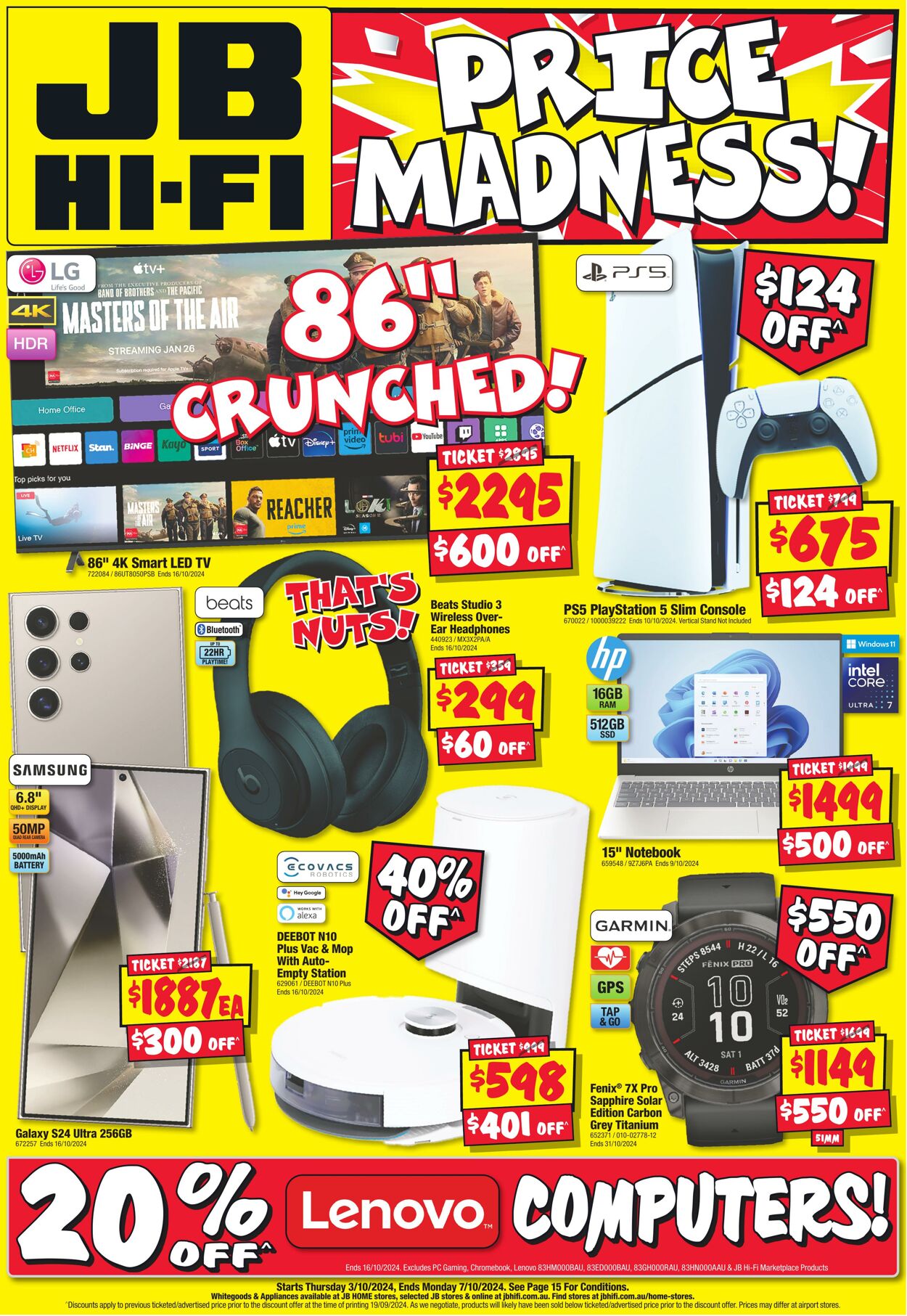 Catalogue JB Hi-Fi - Price Madness 3 Oct, 2024 - 10 Nov, 2024