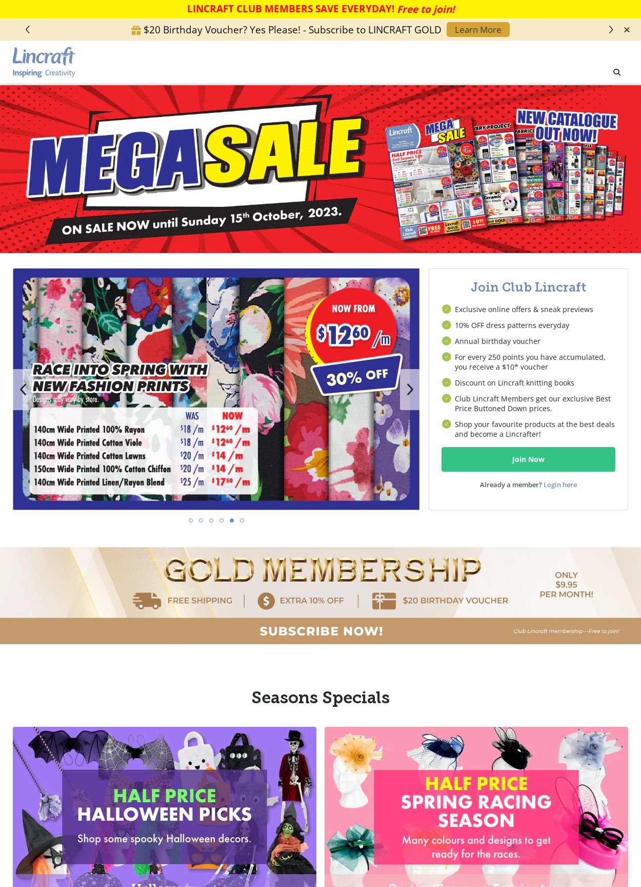 Catalogue Lincraft 09.10.2023 - 18.10.2023