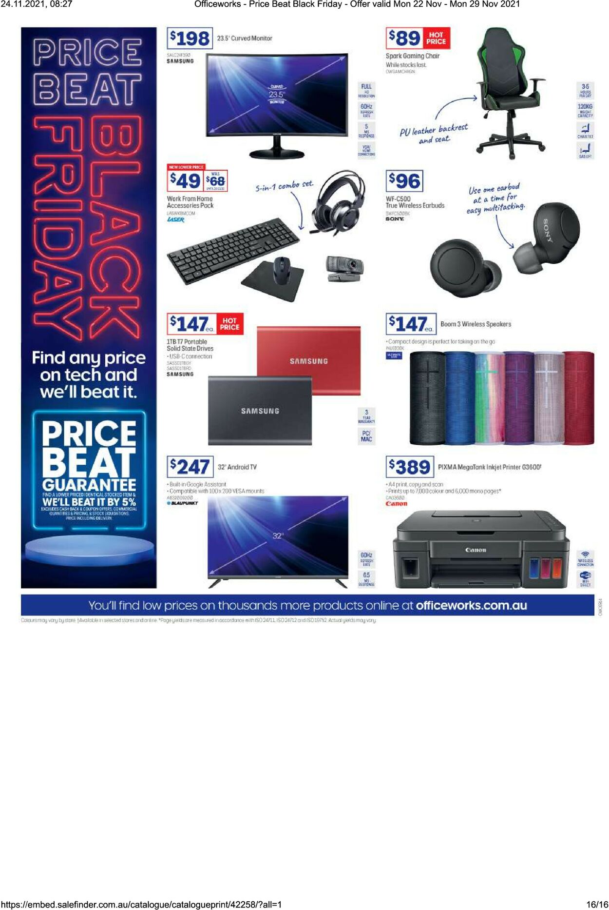 Catalogue Officeworks 22.11.2021 - 29.11.2021