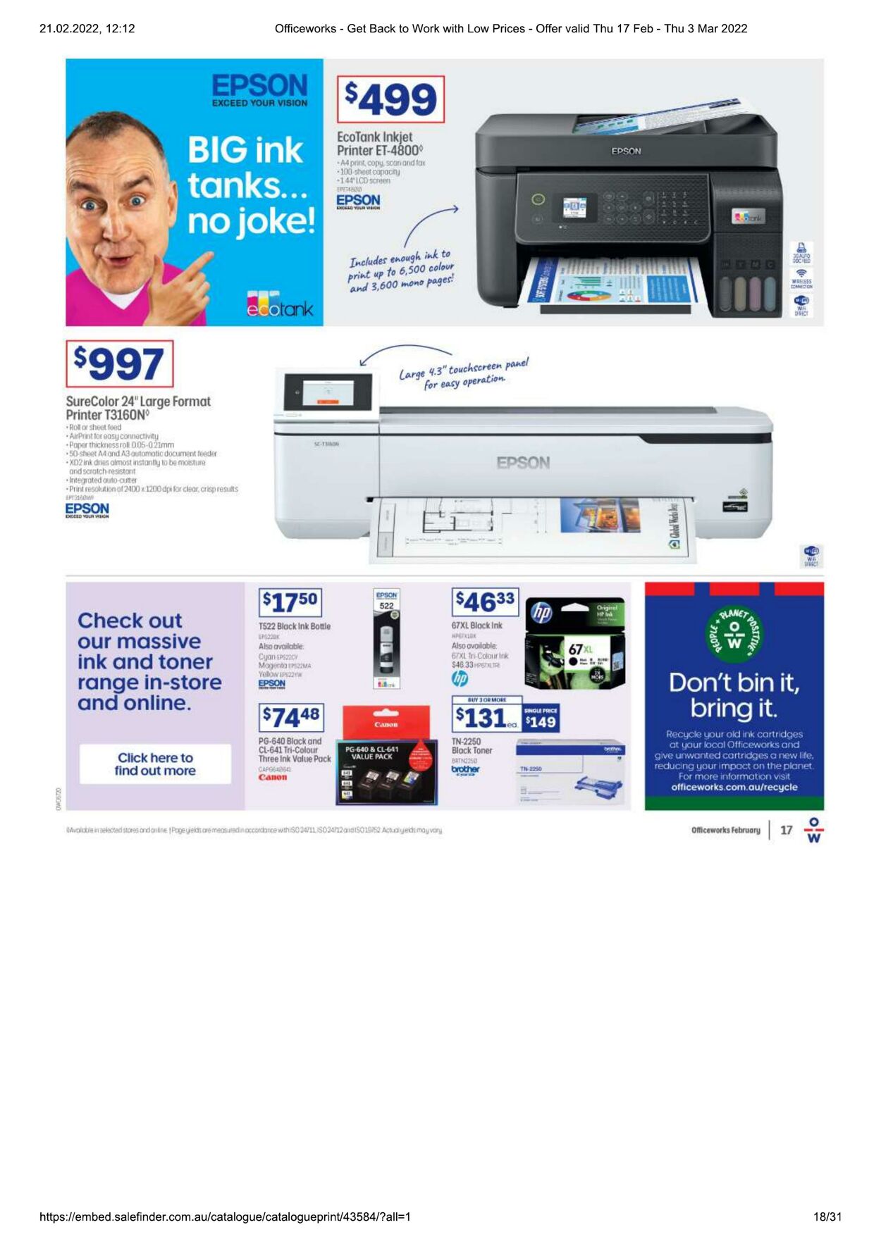 Catalogue Officeworks 17.02.2022 - 03.03.2022