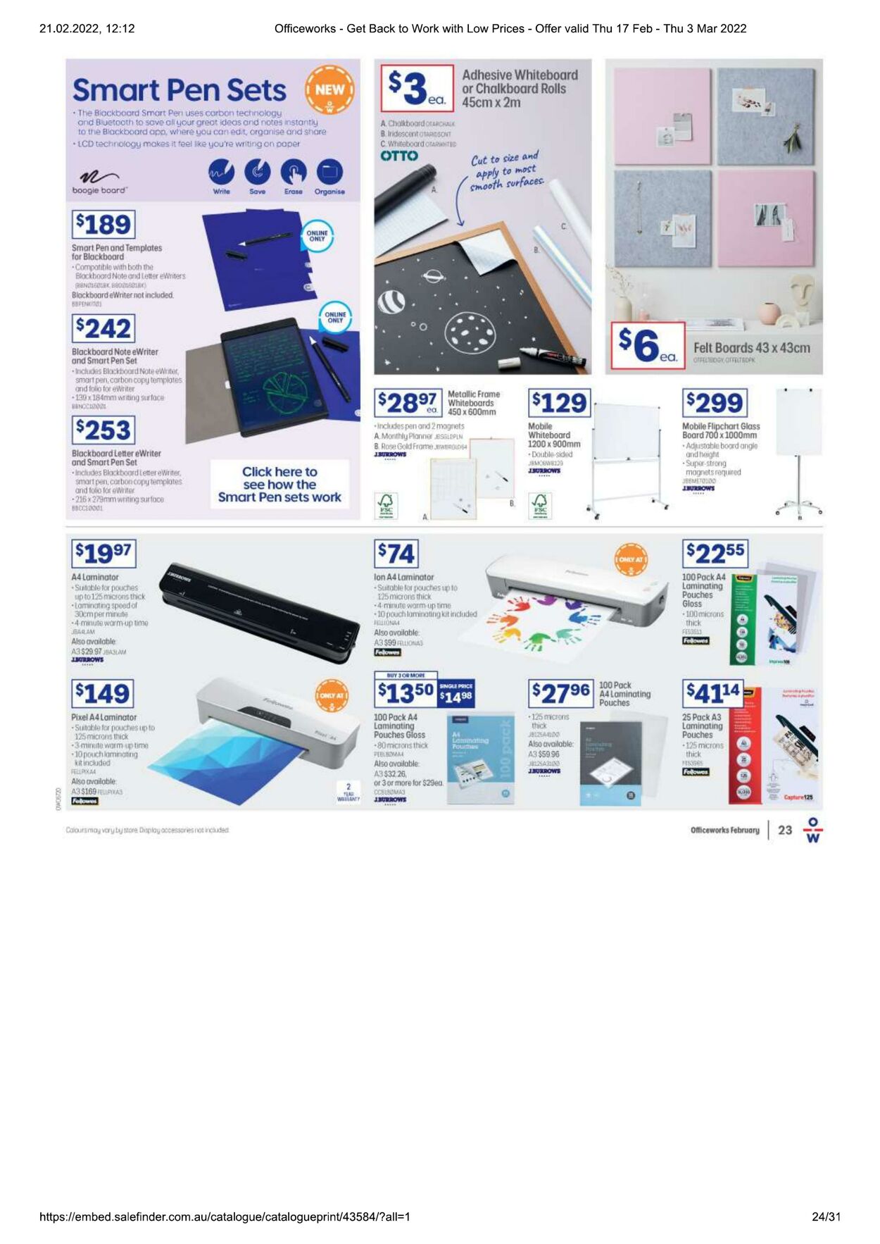 Catalogue Officeworks 17.02.2022 - 03.03.2022