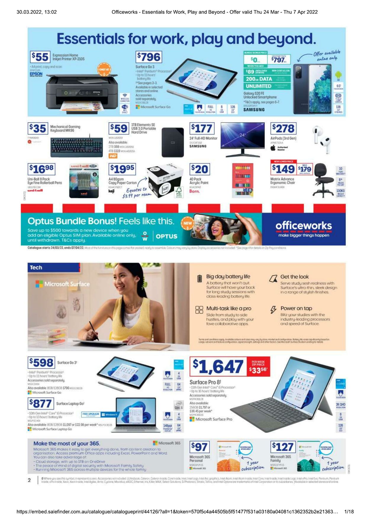 Catalogue Officeworks 24.03.2022 - 07.04.2022