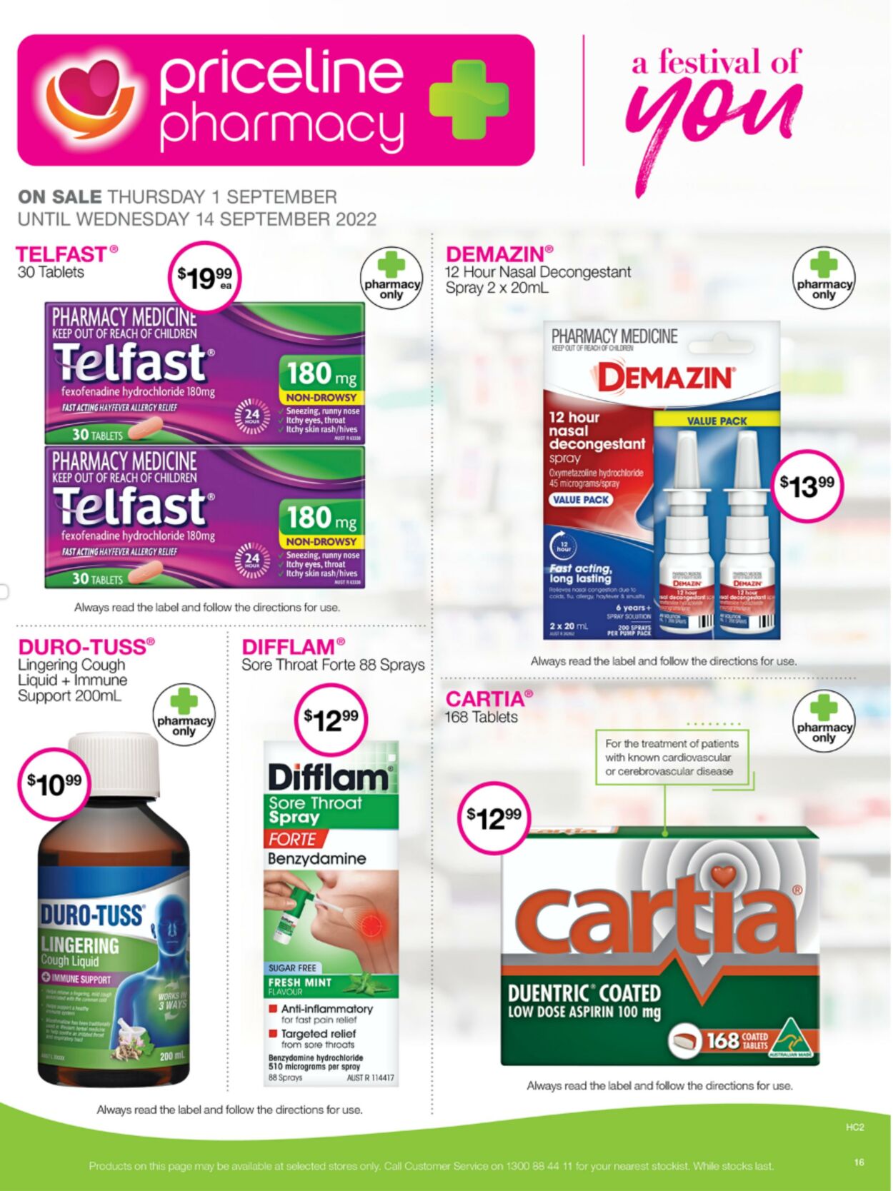 Catalogue Priceline Pharmacy 01.09.2022 - 14.09.2022