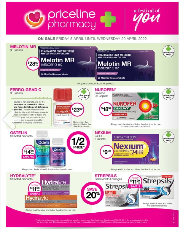 Catalogue Priceline Pharmacy 08.04.2022 - 20.04.2022
