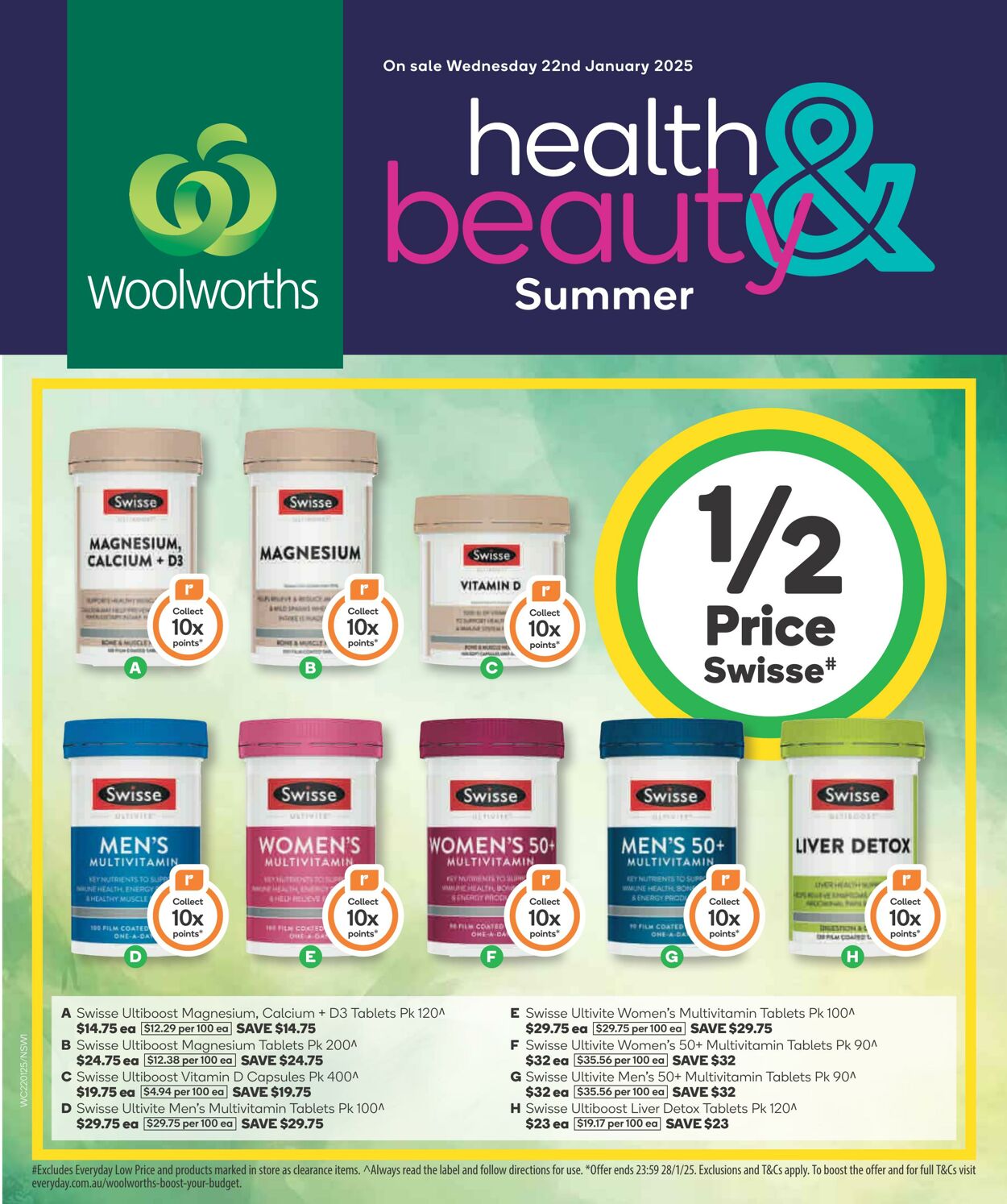 Catalogue Woolworths - Summer Health & Beauty Catalogue NSW 22 Jan, 2025 - 28 Jan, 2025