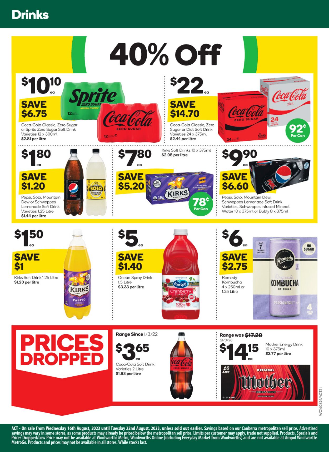 Catalogue Woolworths 16.08.2023 - 22.08.2023