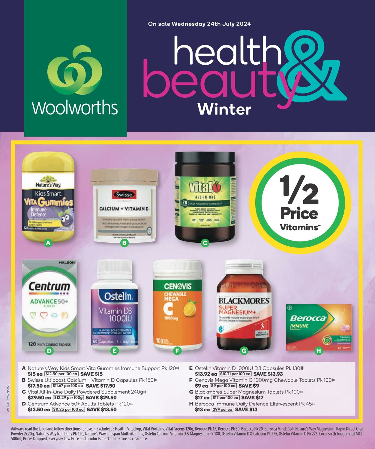 Catalogue Woolworths - Winter Health & Beauty Catalogue NSW 24 Jul, 2024 - 30 Jul, 2024